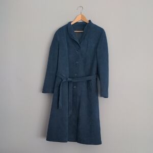 Vintage Blue-Belted Trench Coat